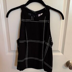 Alya Black and White Grid Tank Top